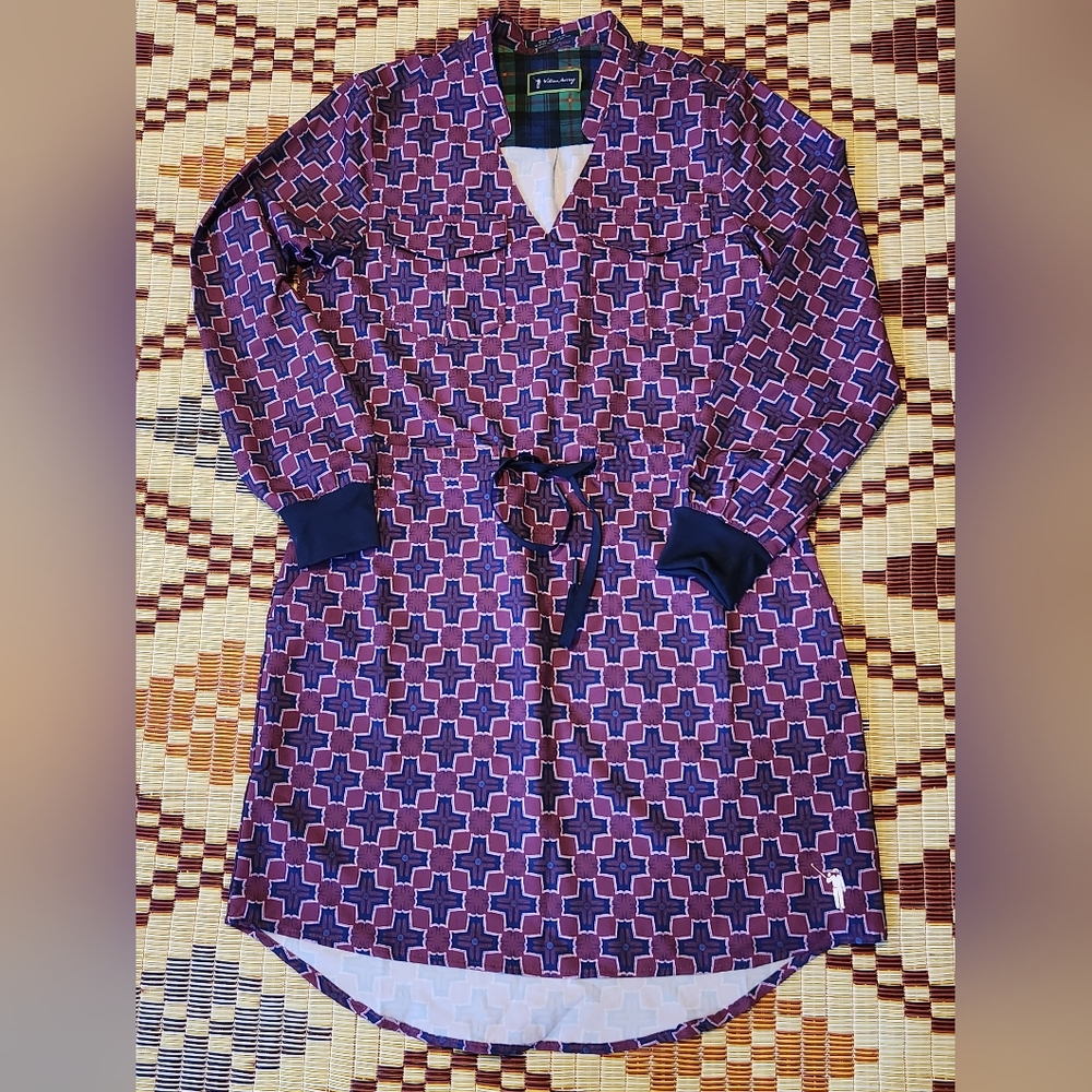 Women's William Murray L/S Dress. Navy/Purple. Sz S. EUC